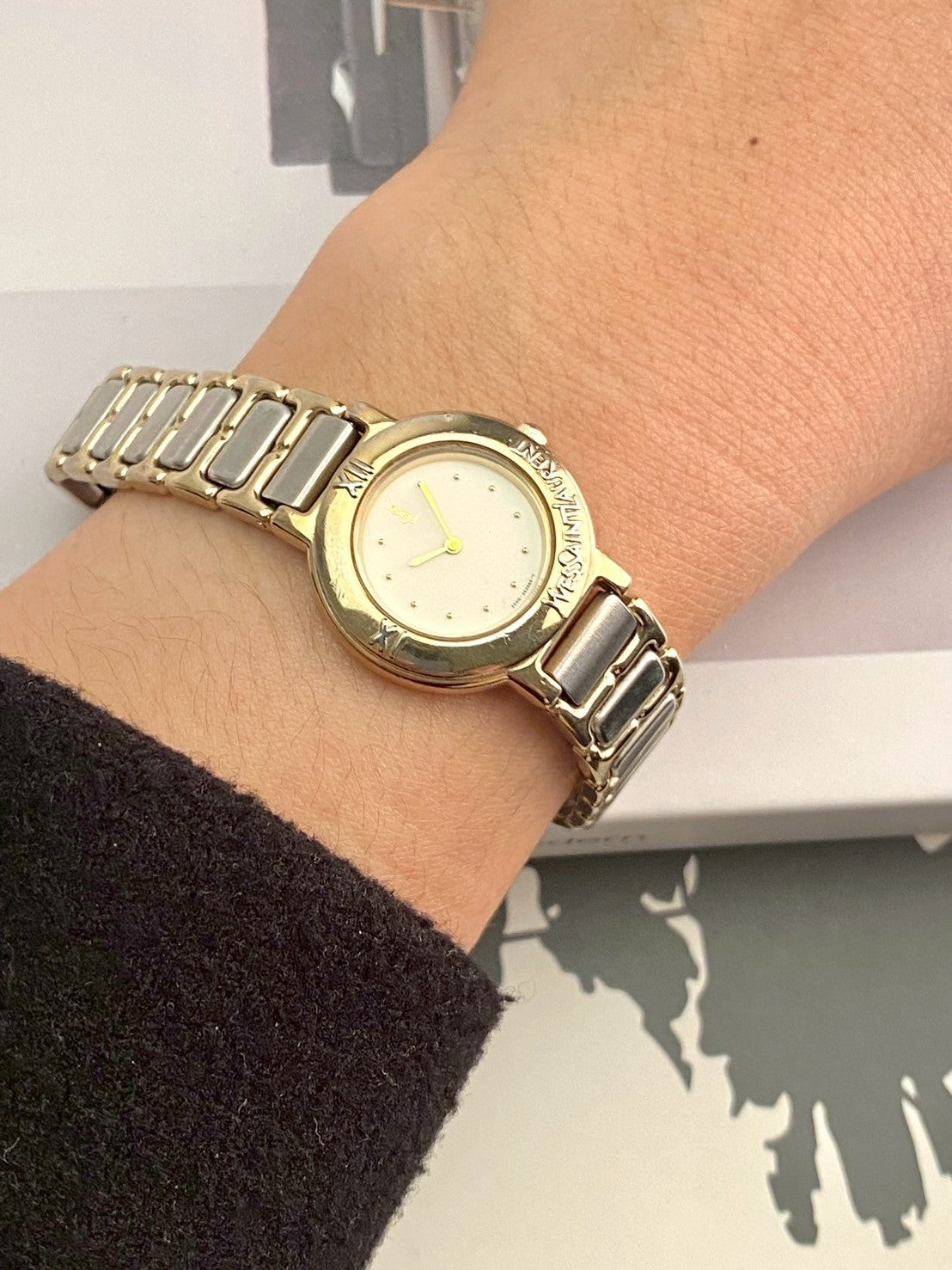 Ysl white dial twotone