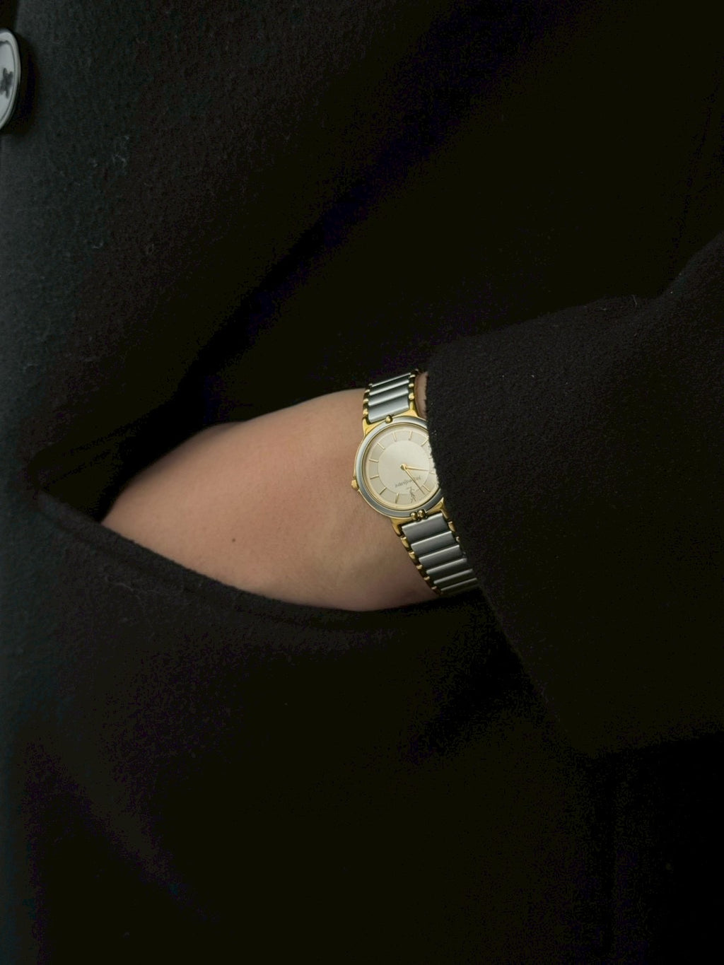 Ysl cream dial two-tone c.0480