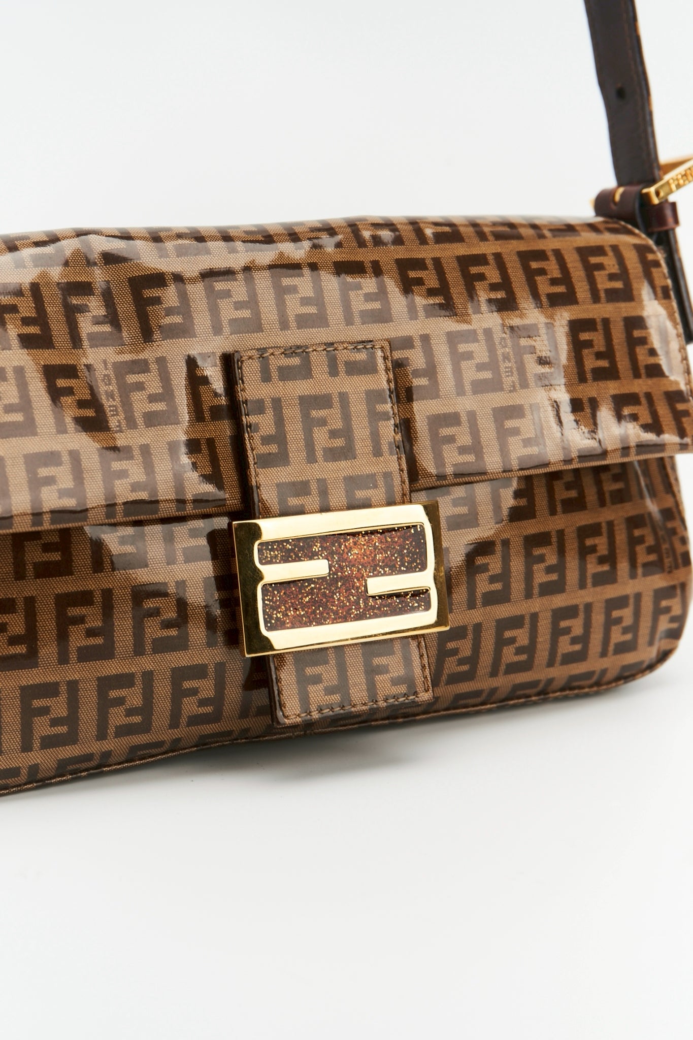 Fendi zucca baguette patent
