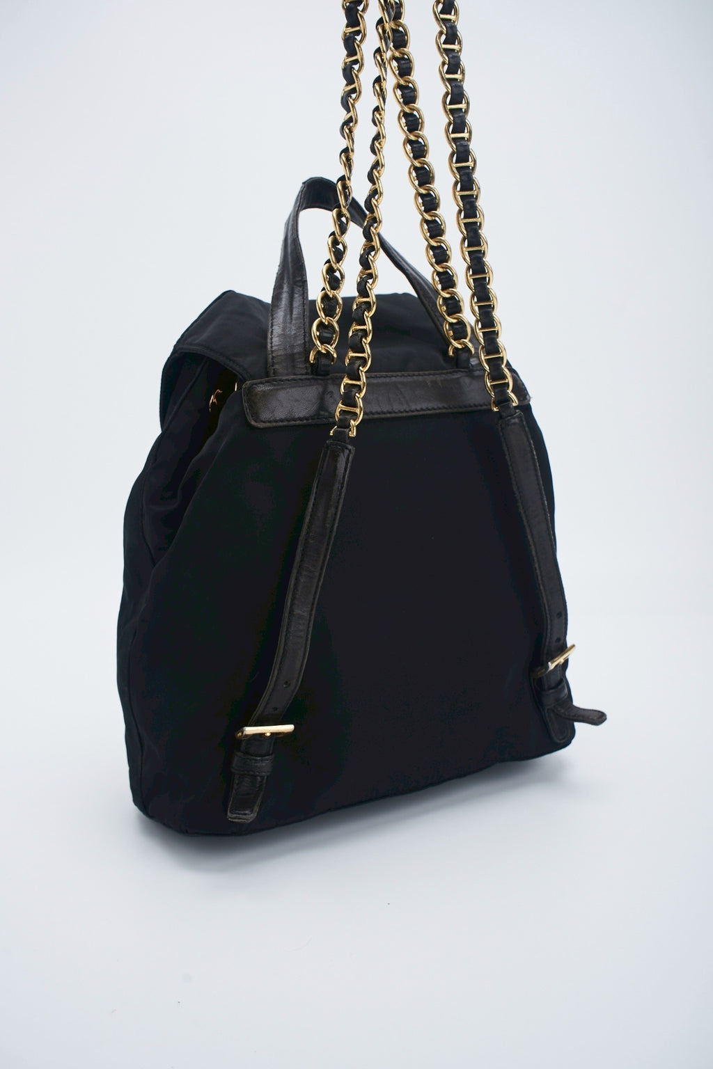 Prada nylon backpack chain bag