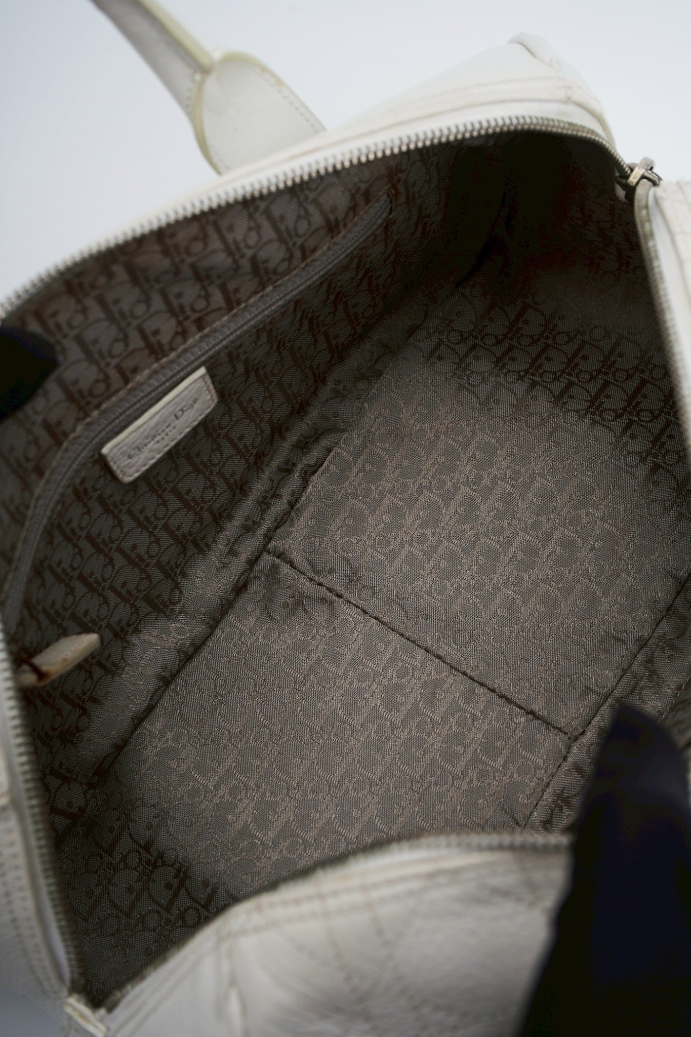 Dior logo white handbag