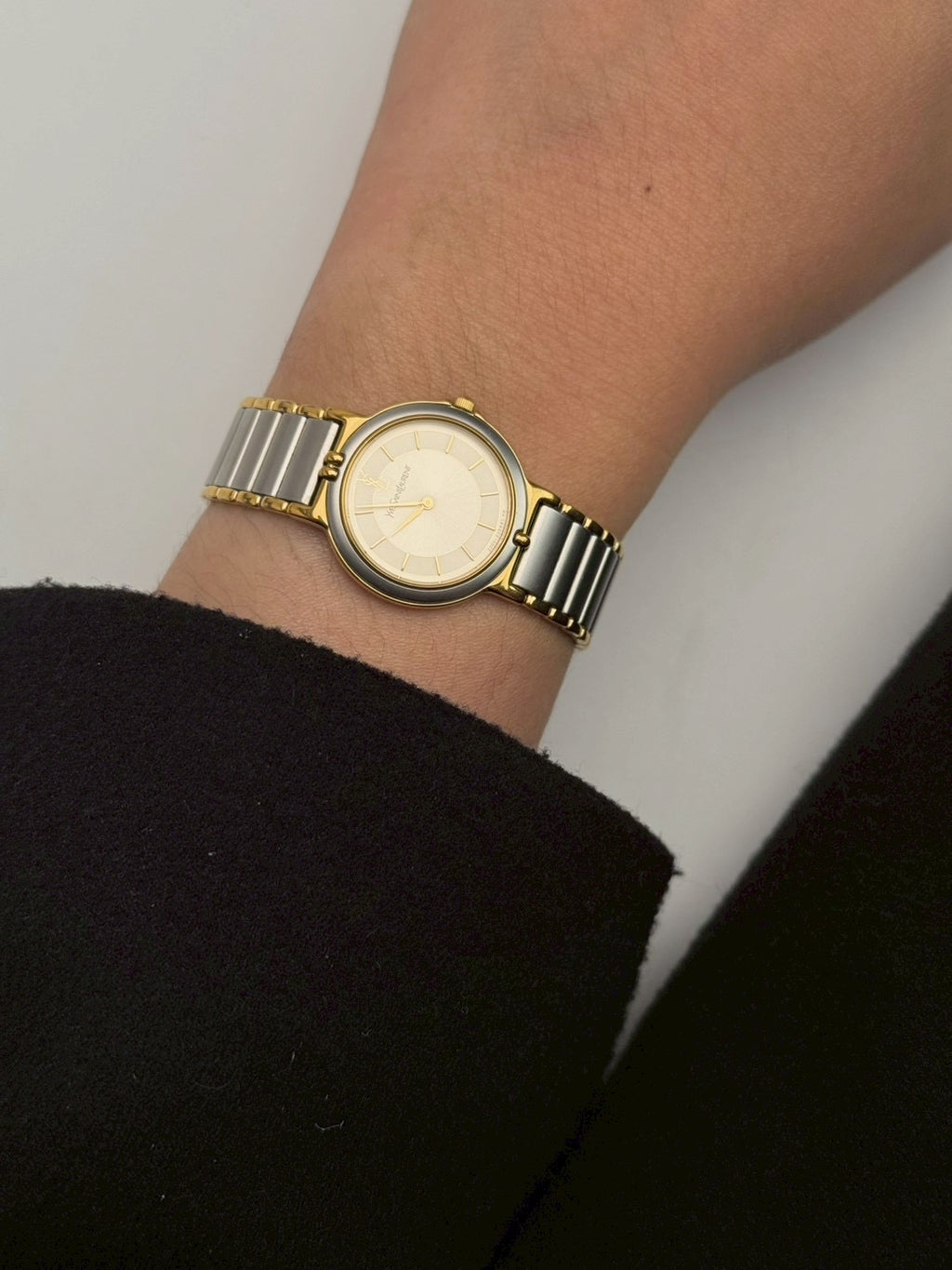 Ysl cream dial two-tone c.0480