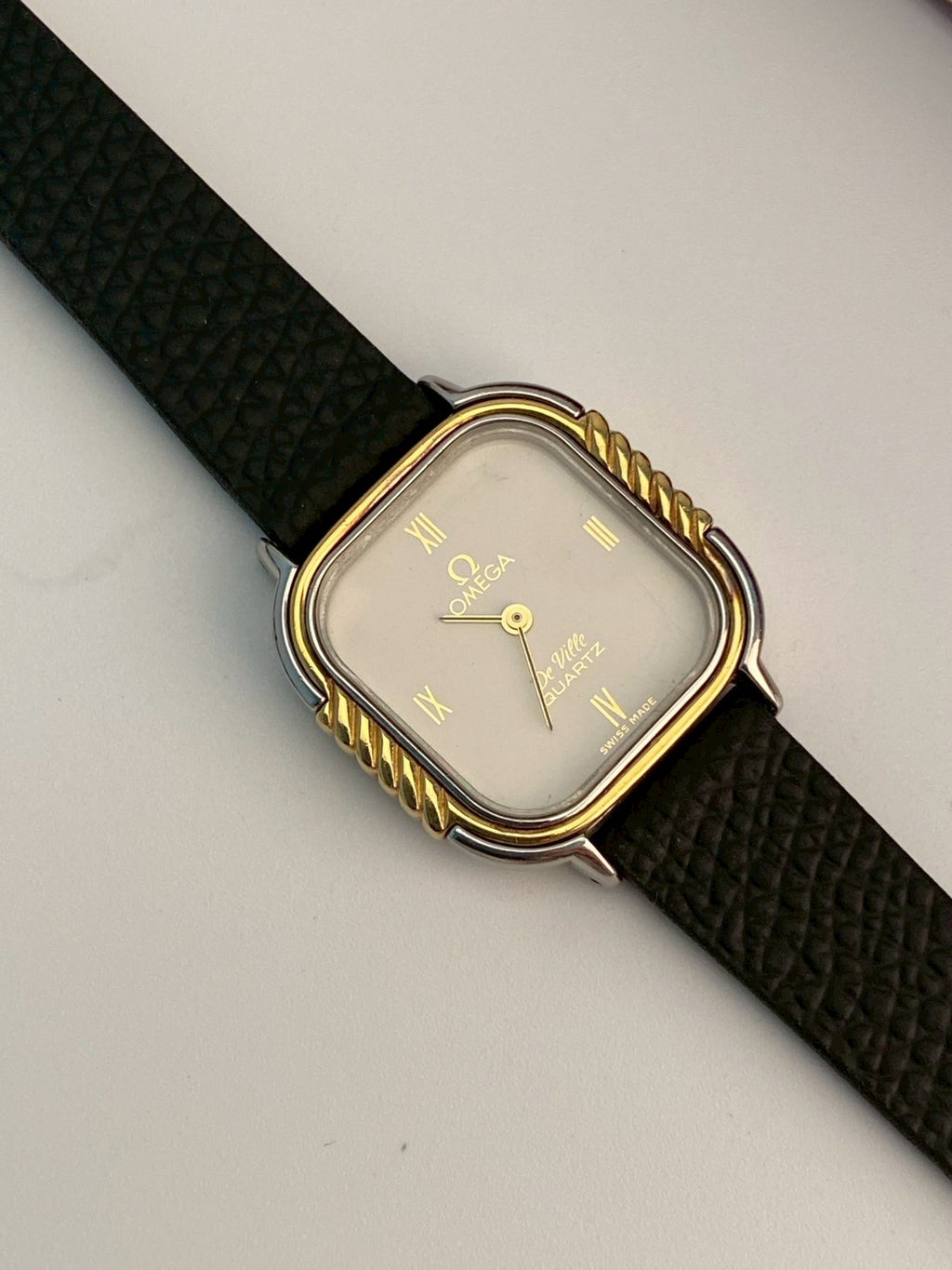 Omega deville white dial twotone 1387