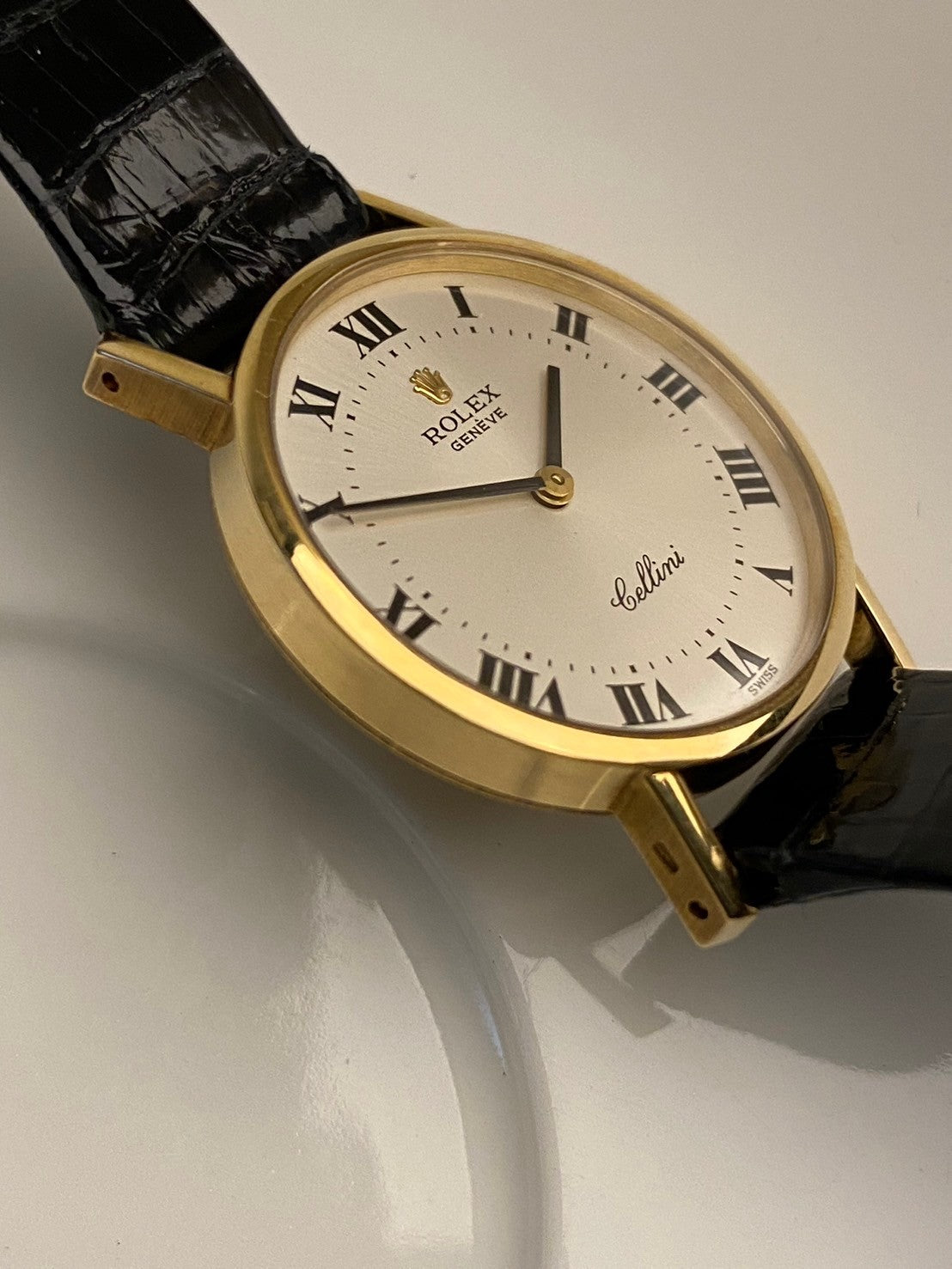 rolex cellini white dial 18k