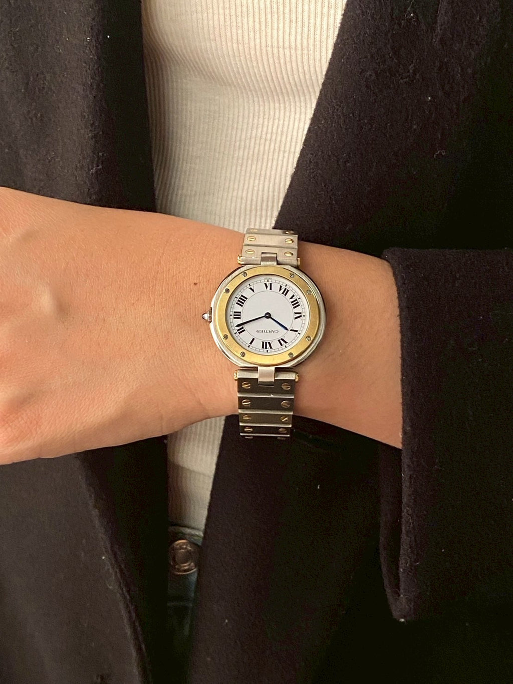 Cartier santos round LM c.6312