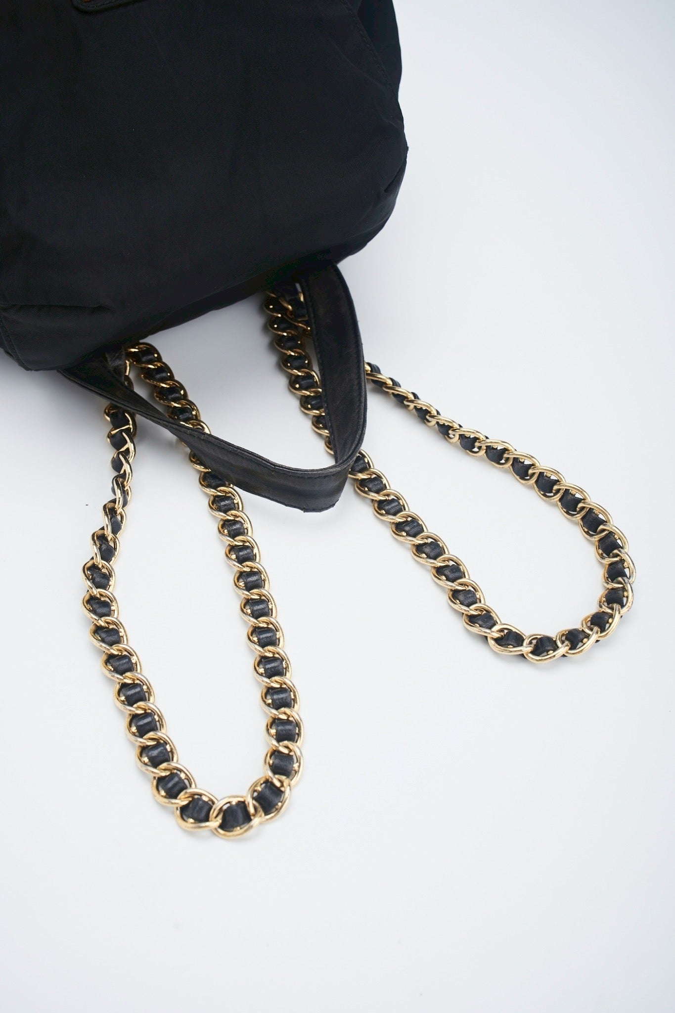 Prada nylon backpack chain bag