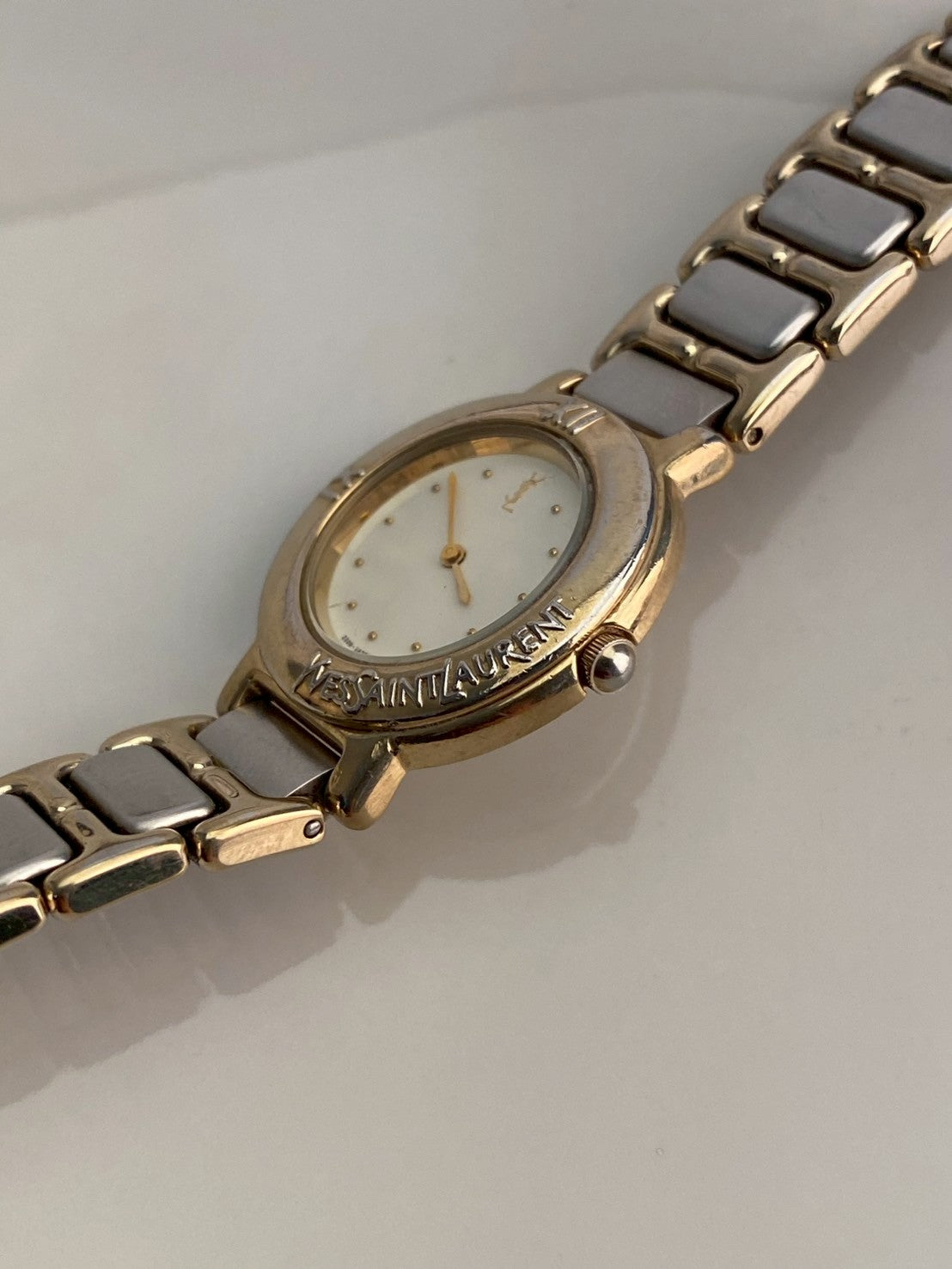 Ysl white dial twotone