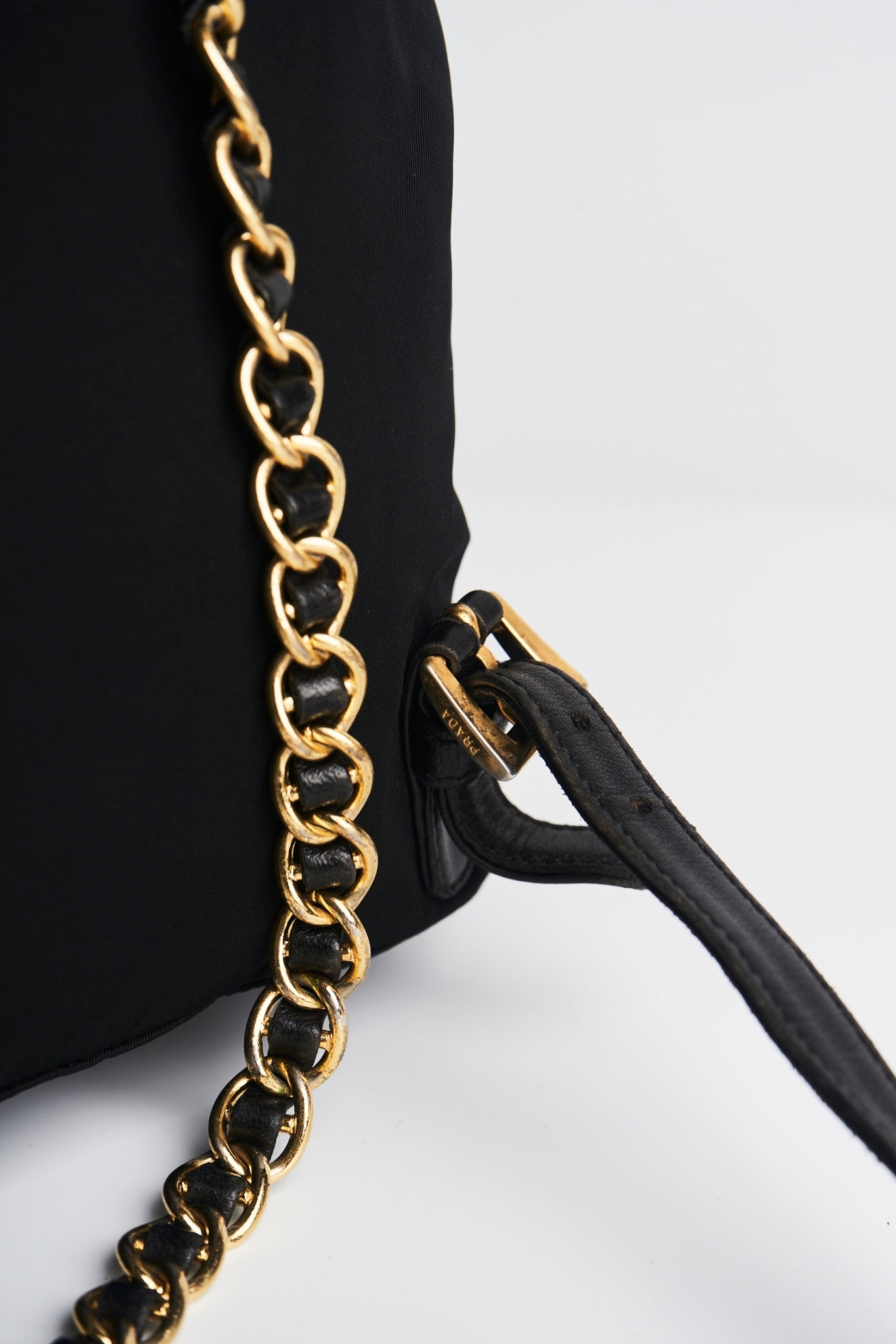 Prada nylon backpack chain