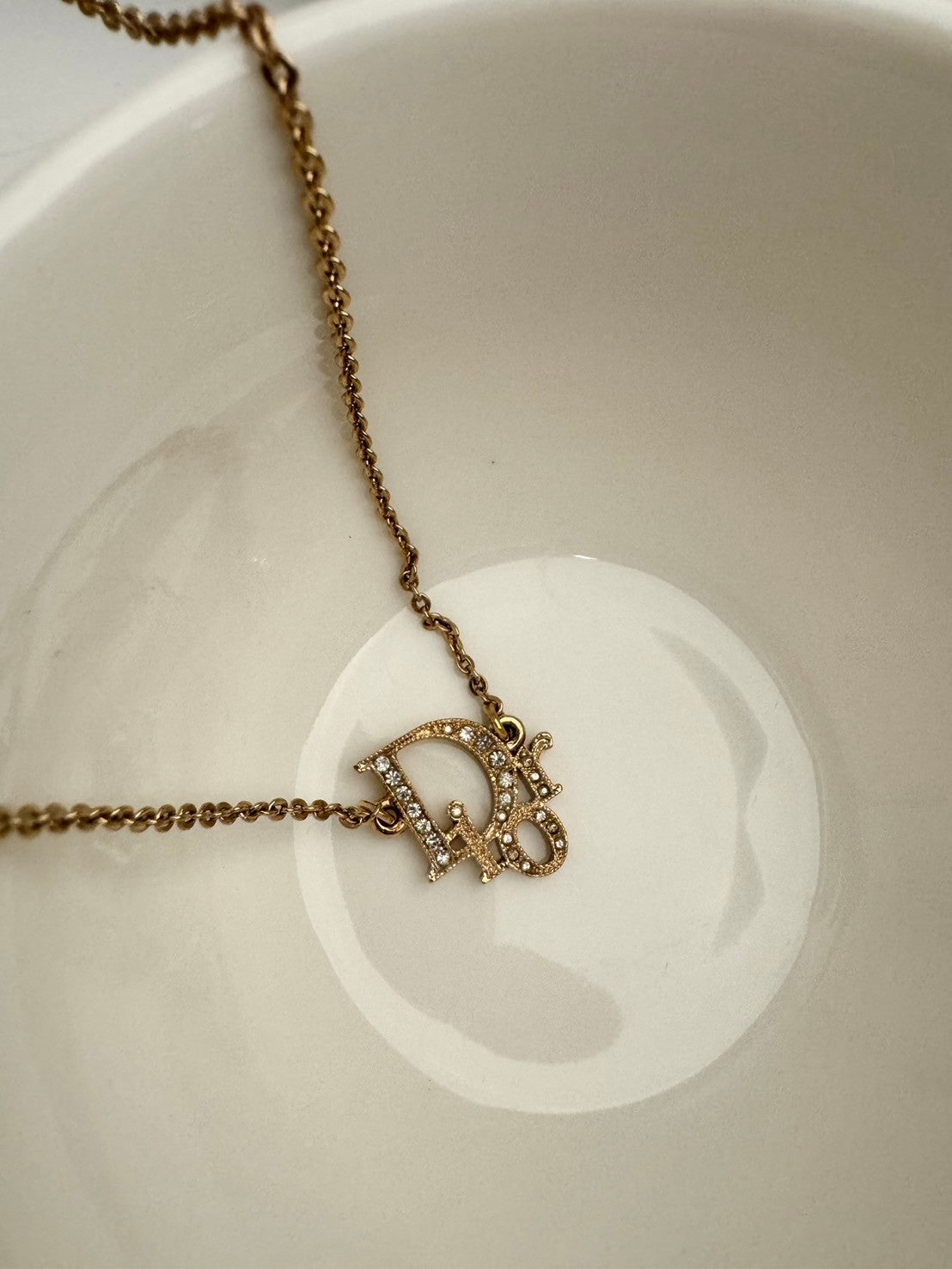 Dior crystal rosegold necklace