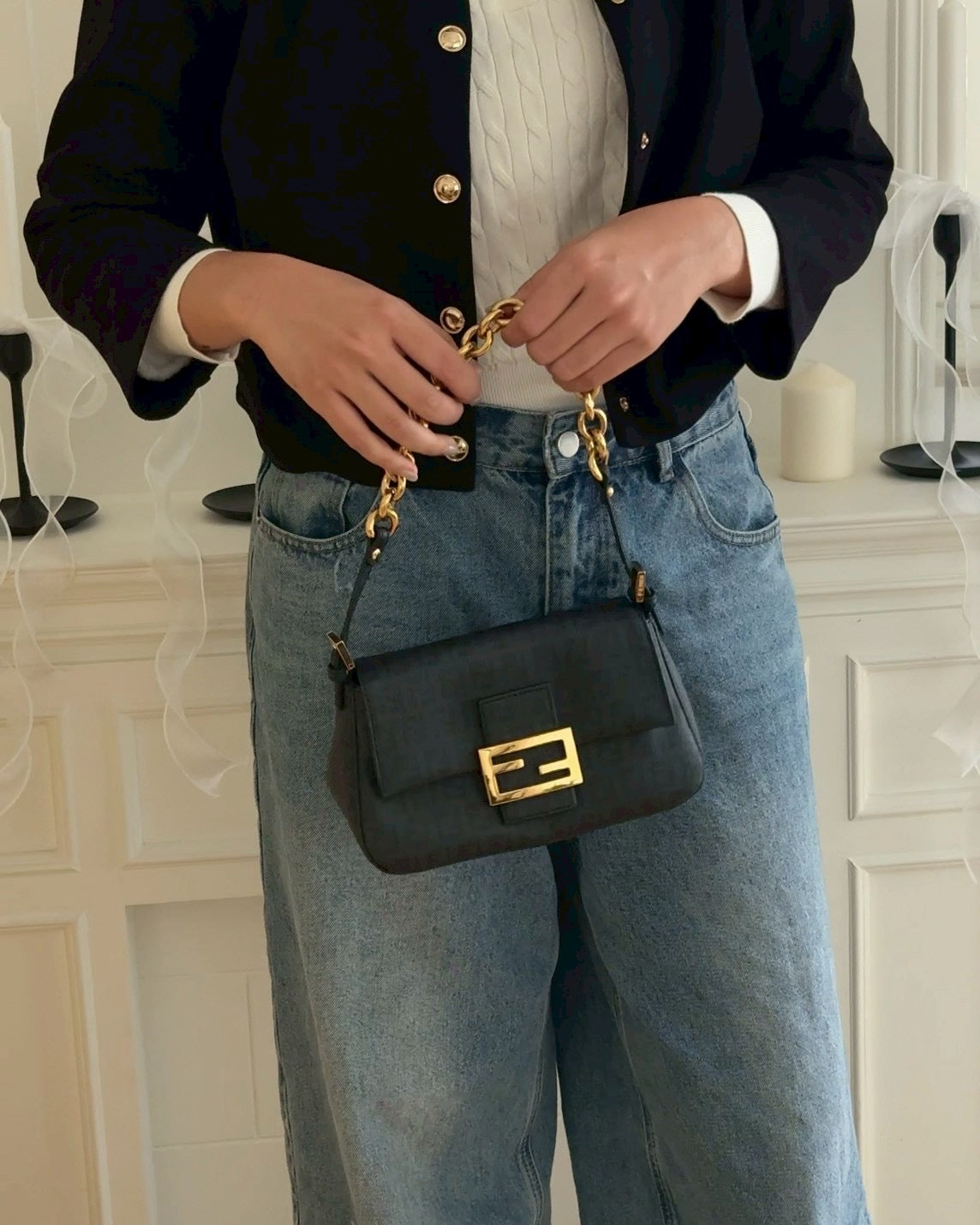 Fendi baguette chain bag