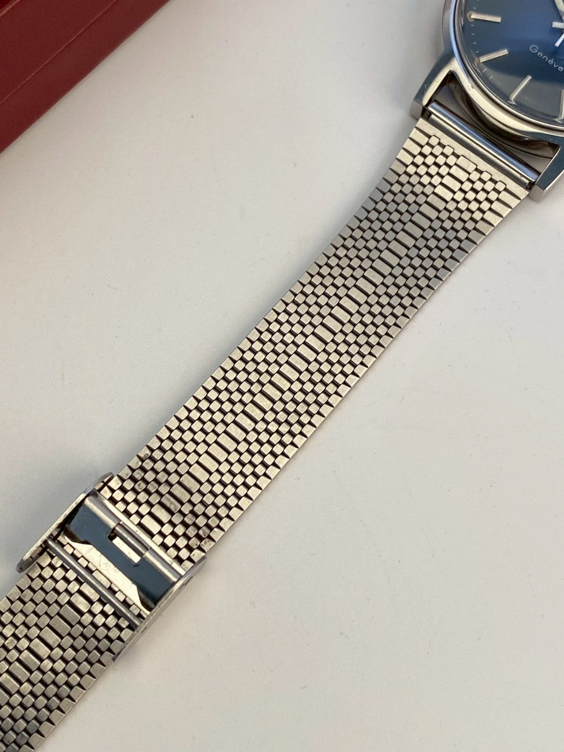 Omega geneve blue dial date watch auto