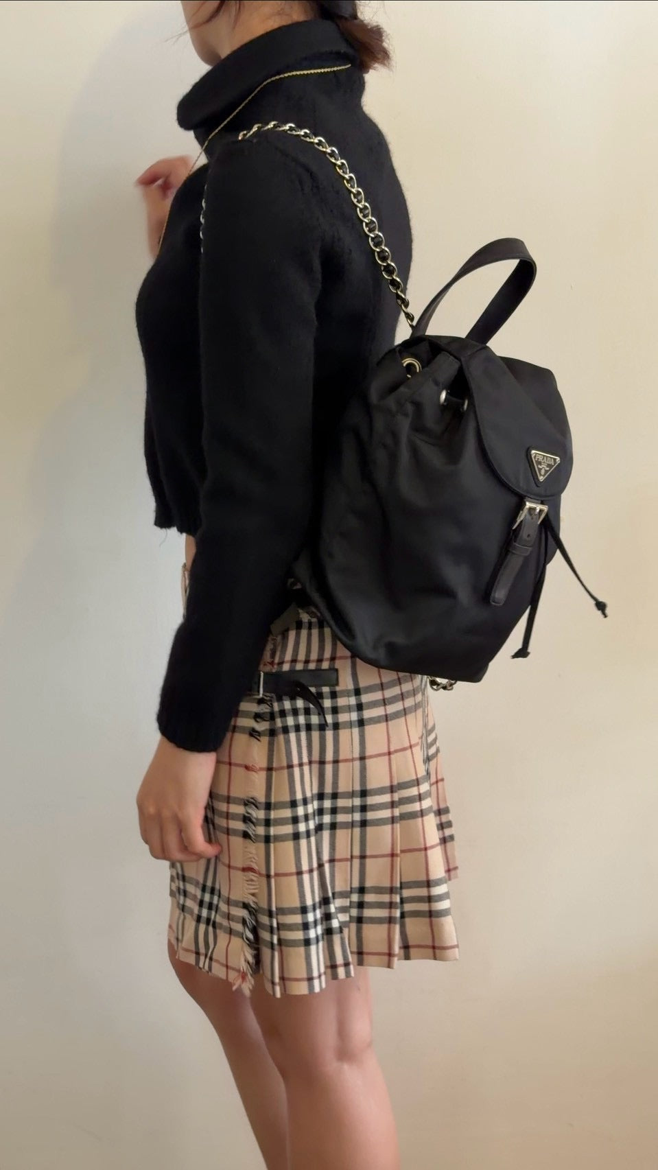 Prada backpack chain