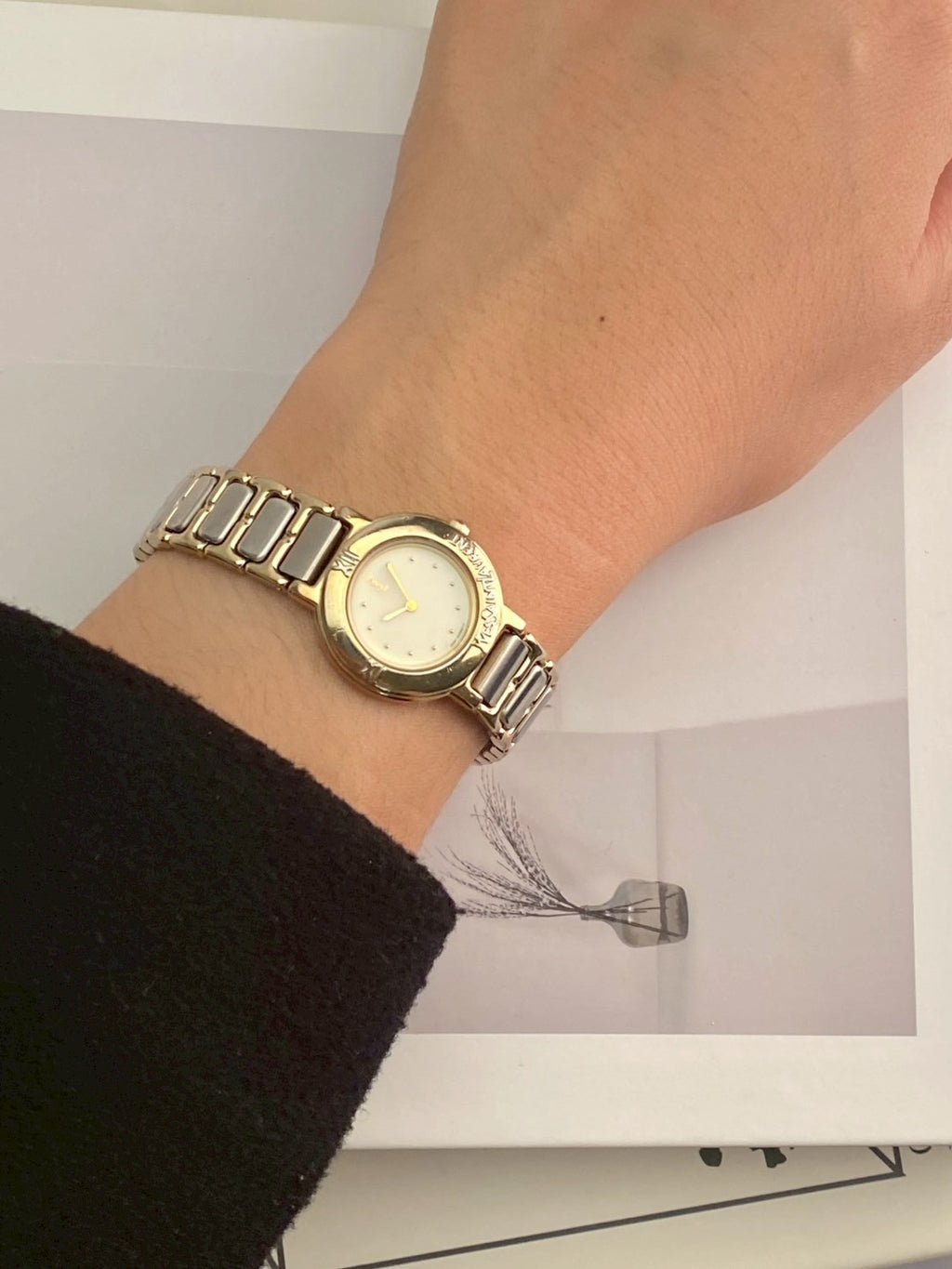 Ysl white dial twotone