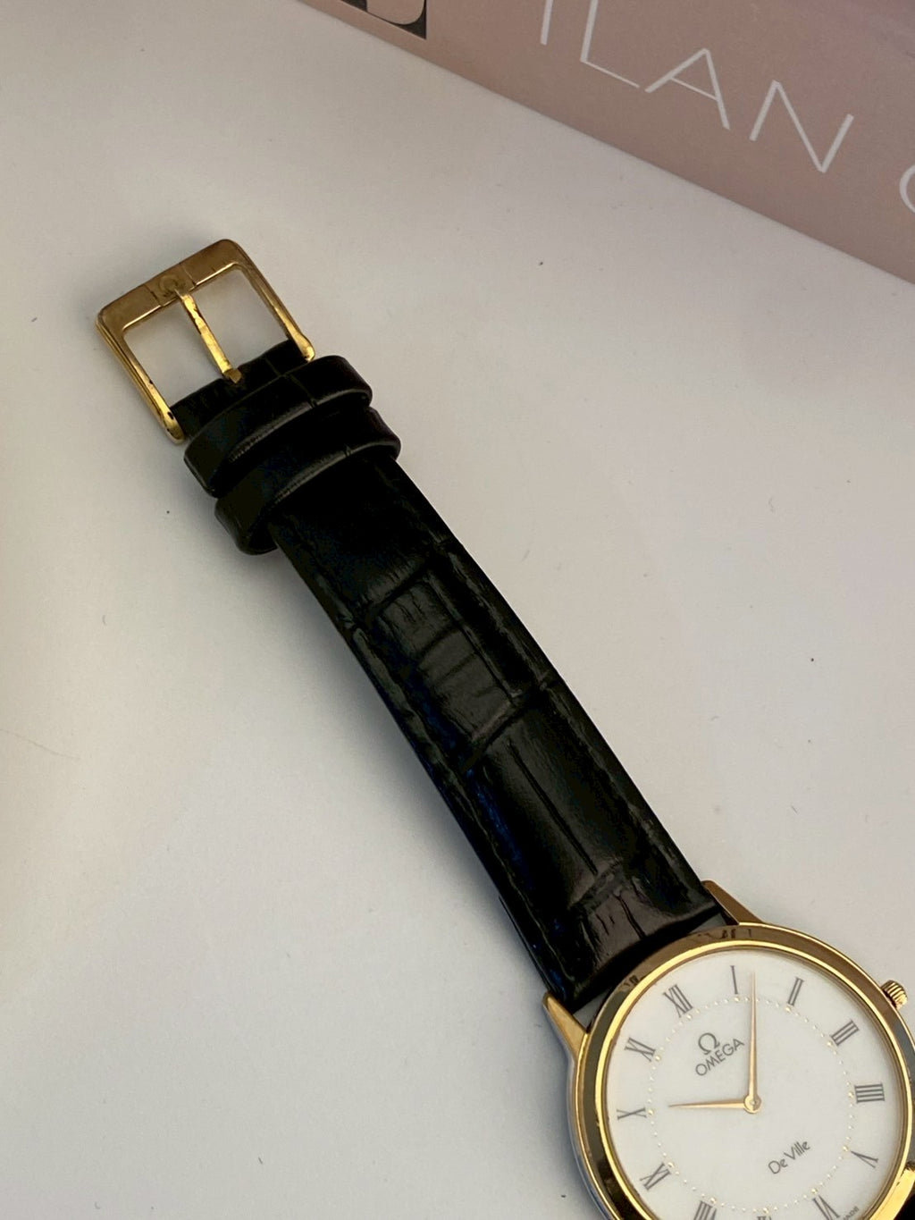 Omega deville white dial gold